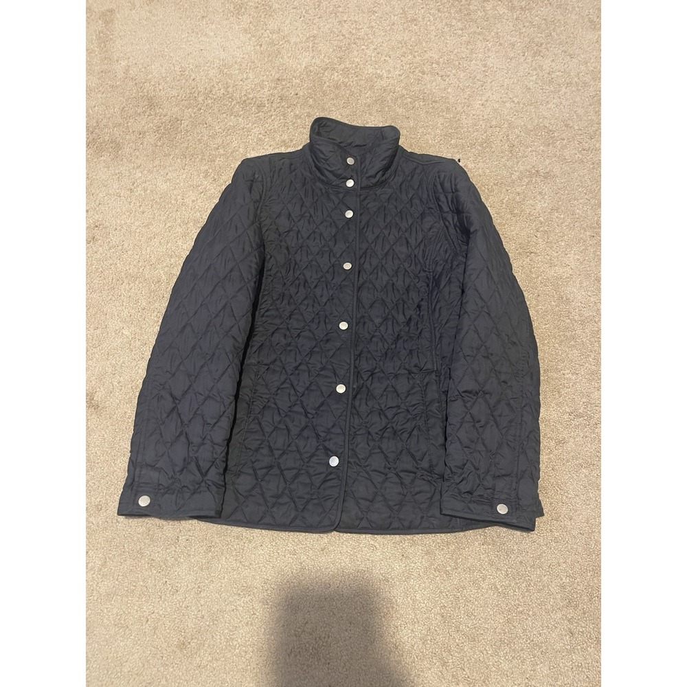 L.L. BEAN WOMEN'S QUILTED RIDING JACKET BLACK Medium